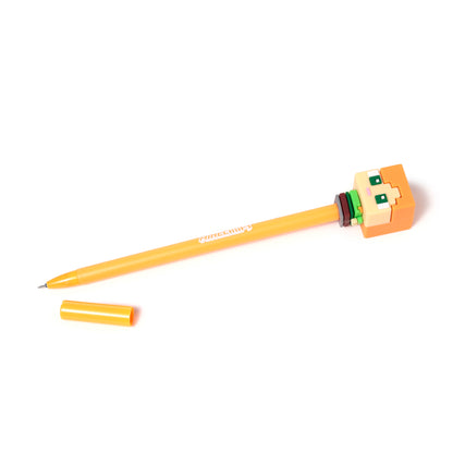 Minecraft Chibi Erasable Pen – Steve, Alex, Creeper & Charged Creeper Character Pens with Silicone Toppers – Blue Ink Gaming Stationery