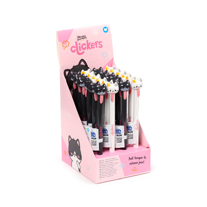 Cat Tongue Pull Pen – Adoramals Clicker Novelty Cat Pen – Cute Kawaii Fidget Stationery