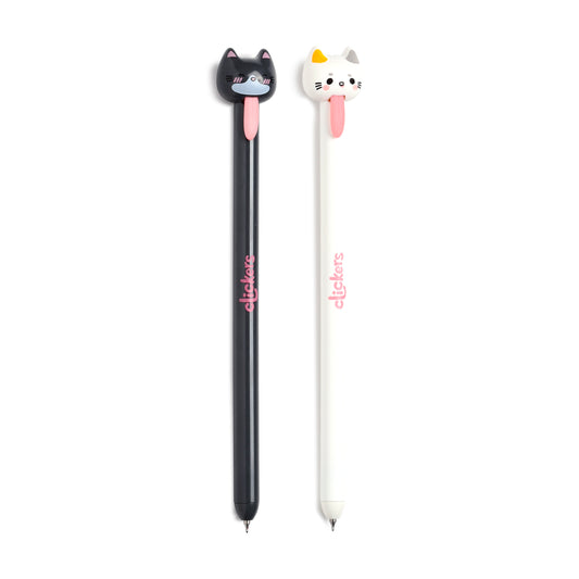 Cat Tongue Pull Pen – Adoramals Clicker Novelty Cat Pen – Cute Kawaii Fidget Stationery