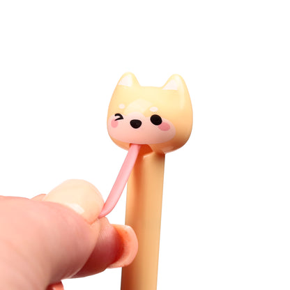 Dog Tongue Pull Pen – Adoramals Clicker Novelty Dog Clickers Pen – Cute Kawaii Fidget Stationery