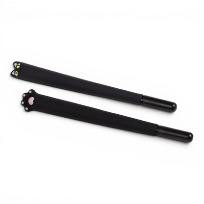 Lucky the Black Cat Fine Tip Pens – Set of 2 Cute Black Cat Writing Pens – Novelty Cat Stationery Gift