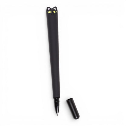 Lucky the Black Cat Fine Tip Pens – Set of 2 Cute Black Cat Writing Pens – Novelty Cat Stationery Gift