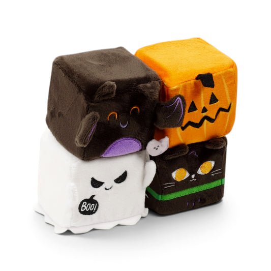 Squish Blox Halloween Squishy Toy – Spooky Memory Foam Plush Stress & Sensory Toy – Pumpkin, Ghost, Bat, Black Cat