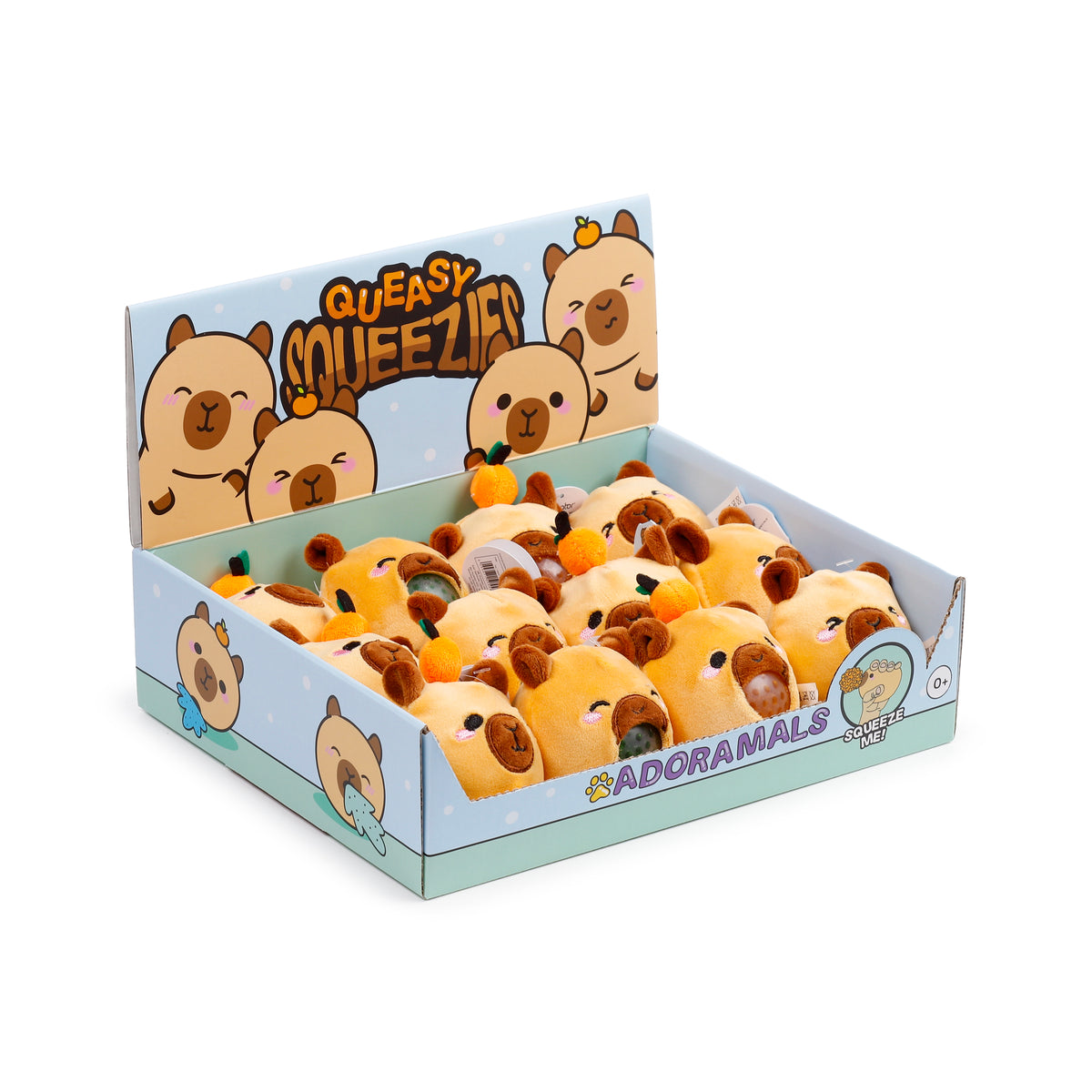 Queasy Squeezies Capybara Squeezy Toy – Puking Plush Squishy Stress & Sensory Toy – Adoramals Vomiting Capybara