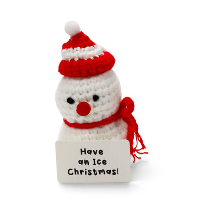 Christmas Emotional Support Crochet Pals – Cute Knitted Festive Mini Plush Toys with Positive Messages – Santa, Reindeer, Penguin, Snowman & Christmas Tree