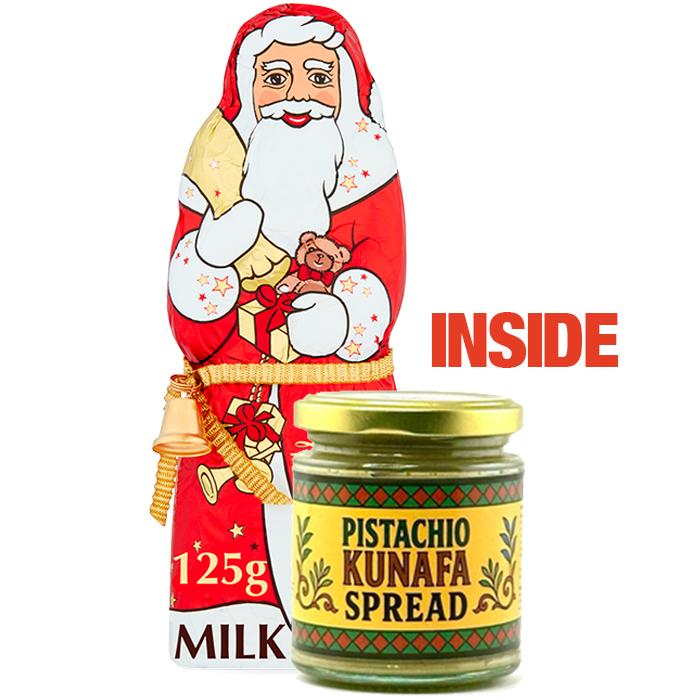 Pistachio Kunafa Stuffed Chocolate Santa 125g