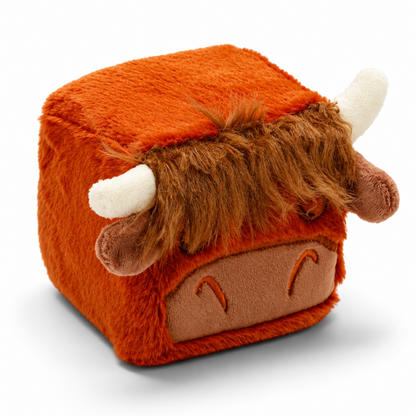 Squish Blox Highland Cow Squishy Cube Toy – Slow-Rising Memory Foam Plush Stress & Sensory Toy