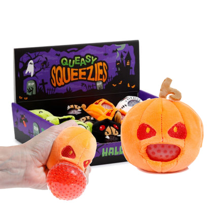Queasy Squeezies Pumpkin Spooky Halloween Puking Plush Squeezy Toy